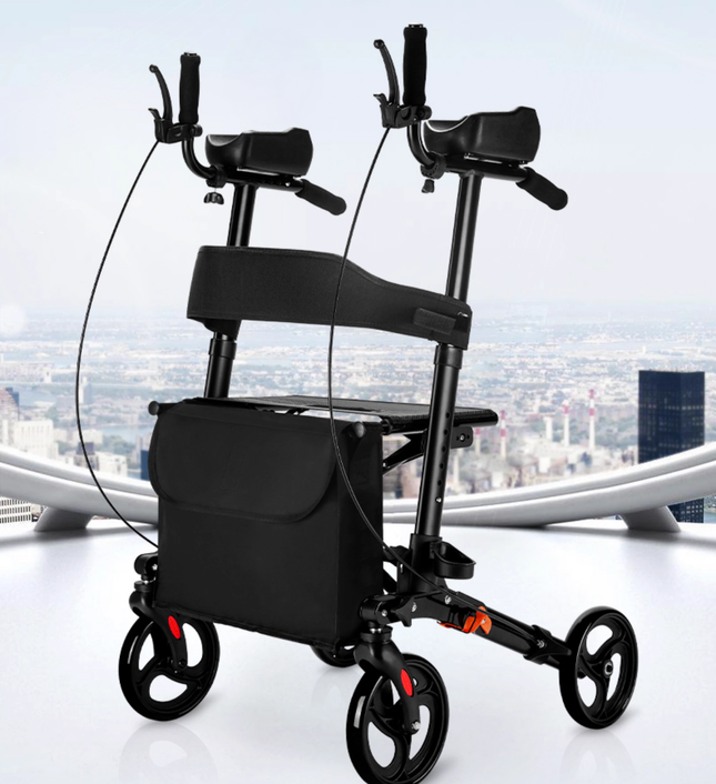 AgeRange Elmstead Folding Walker with Padded Seat & Cup Holder