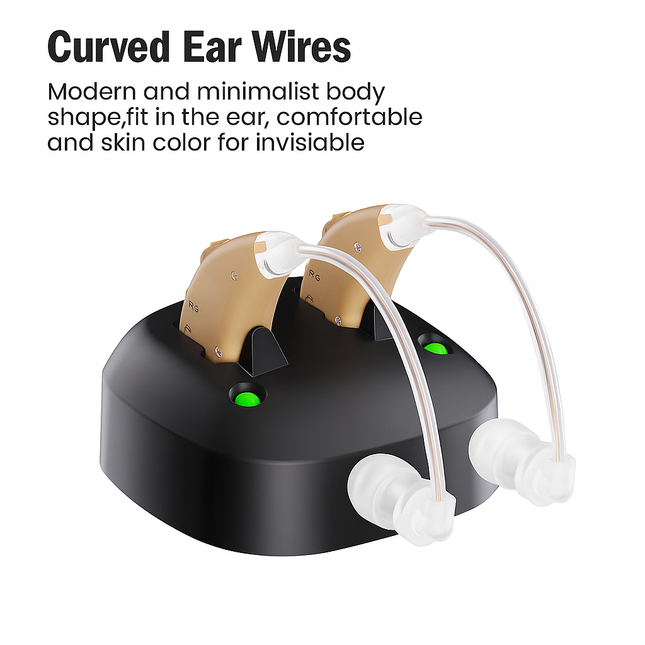 AgeRange Clarity+ Rechargeable Hearing Aids – Behind-the-Ear Amplifier for Mild to Moderate Hearing Loss