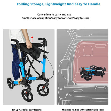 AgeRange WillowPro Rollator – Folding Aluminium Walking Aid with Seat & Shopping Bag