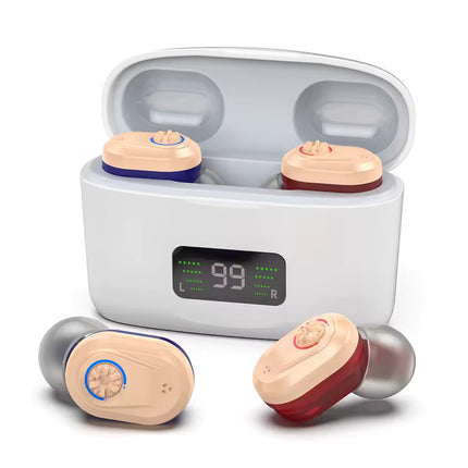 AgeRange Whisper Mini – Wireless Rechargeable Hearing Aids with Charging Case & HD Noise Reduction