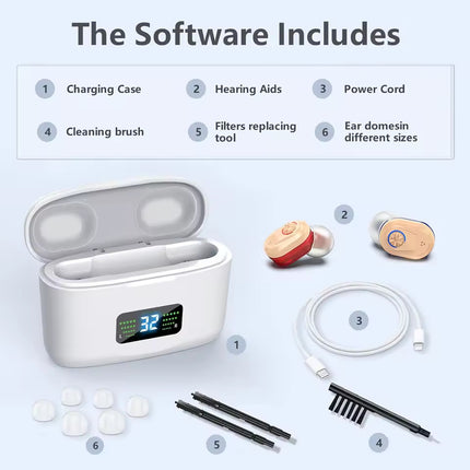 AgeRange Whisper Mini – Wireless Rechargeable Hearing Aids with Charging Case & HD Noise Reduction