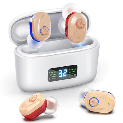 AgeRange Whisper Mini – Wireless Rechargeable Hearing Aids with Charging Case & HD Noise Reduction
